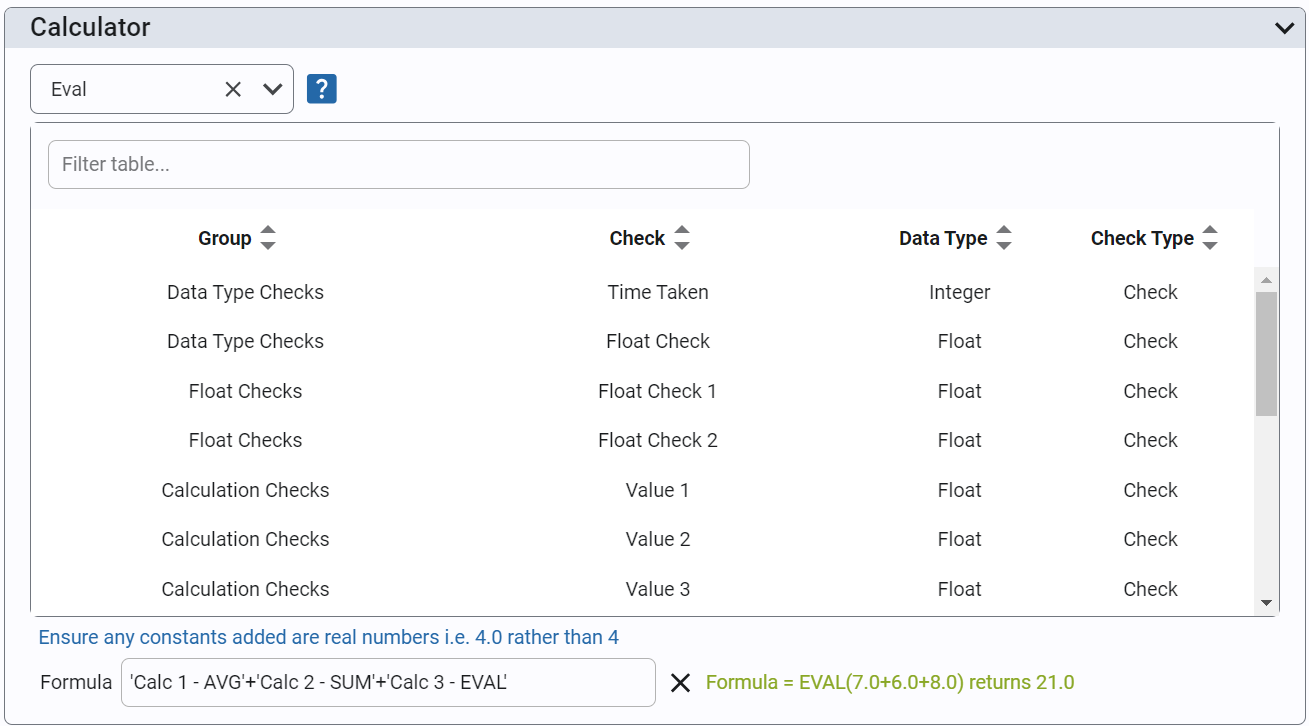 Configure Check Sheets