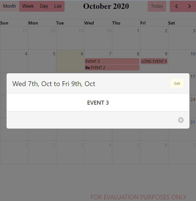 Event popup
