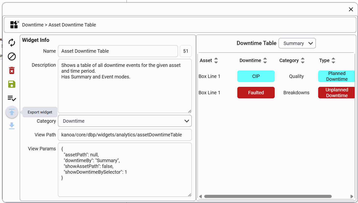 exportWidget